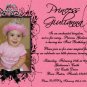 PRINCESS CROWN TIARA 1st First Birthday Party Invitation