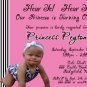 PRINCESS CROWN TIARA 1st First Birthday Party Invitation