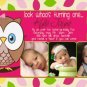 Look Whoo's Turning One OWL 1st Birthday Invitations