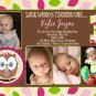 OWL 1st, 2nd, 3rd Photo Birthday Invitation Thank You Card