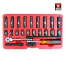 24 Pcs 1/4" Dr. Hi-Viz Impact Socket & Accessory Set Metric - Nk # 02466A