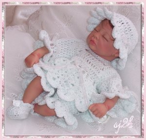 Little Pierrot Custom Crochet Set for Collector Doll and Reborn SJ2B