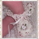 Irish Rose Heirloom Thread Crochet Booties for Baby and Reborn SJ2B
