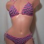 Pink/Black Graffiti Banded Bottom Bikini (Small/Medium)