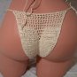 Uneven Lattice Bandeau Bikini with Brazil Bottoms (Small/Medium)