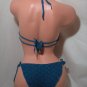 Ocean Blue Yarn Uneven Straps Bandeau Bikini (Small/Medium)