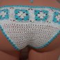 Turquoise Blue and White Bikini with Crosses  (Small/Medium)
