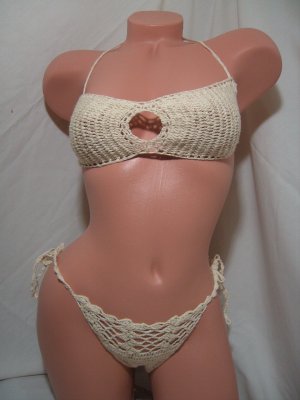 O-Ring Keyhole Bandeau Bikini with Decorative Bottoms (Small/Medium)