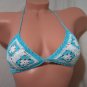 Turquoise Blue and White Bikini with Crosses (Small/Medium)