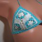 Turquoise Blue and White Bikini with Crosses (Small/Medium)