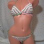 White, Pink, and Green Candycane Stripes Bikini (Small/Medium)