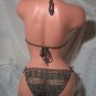 Black/Platinum Halter Bikini (Small/Medium)