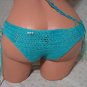 Turquoise Blue Bandeau Bikini with Hipster Bottoms (Small/Medium)