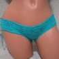 Turquoise Blue Bandeau Bikini with Hipster Bottoms (Small/Medium)