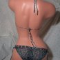 Black/Platinum Space Dyed Halter Bikini with Hipster Bottoms (Small)