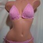 Pink Halter Bikini with Tie Side Bottoms (Small/Medium)