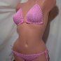 Pink Halter Bikini with Tie Side Bottoms (Small/Medium)