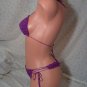 Purple Flower Power Decorative Thong Bikini (Small/Medium)