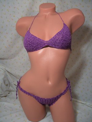 Purple Space Dyed Halter Bikini (Small/Medium)