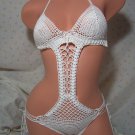 White Trellis One Piece Swimsuit (Small/Medium)