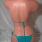 Turquoise Blue Bandeau Butterfly Bikini with Brazil Bottoms (Small/Medium)