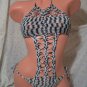 Black/White Zeebra Stripes One Piece Swimsuit (Small/Medium)