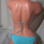 Turquoise Blue O-Ring Keyhole Bandeau Swimsuit (Small/Medium)