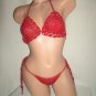 Crimson Siren Triangle Top Bikini (Small/Medium)