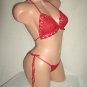 Crimson Siren Triangle Top Bikini (Small/Medium)