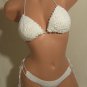 White Gathered Ruffles Top Bikini (Small/Medium)