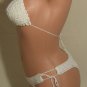 White Gathered Ruffles Top Bikini (Small/Medium)