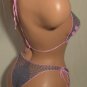Pink & Gray Free Form Swimsuit (Small/Medium)