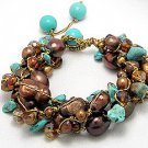 Multiple stones of gold brown blue bracelet jewelry for party or day out
