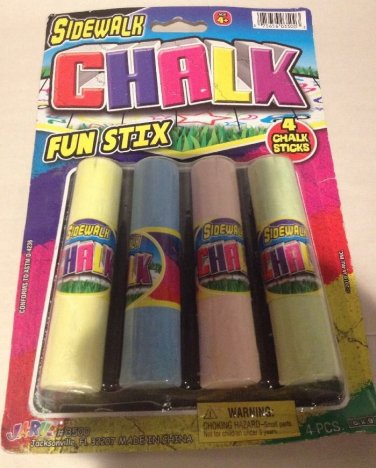Fun Stix Sidewalk Chalk  4 colors Easy Wash off