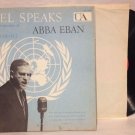 Israel Speaks - Speeches Of Abba Eban Narrated Eleanor Roosevelt LP Record 1959