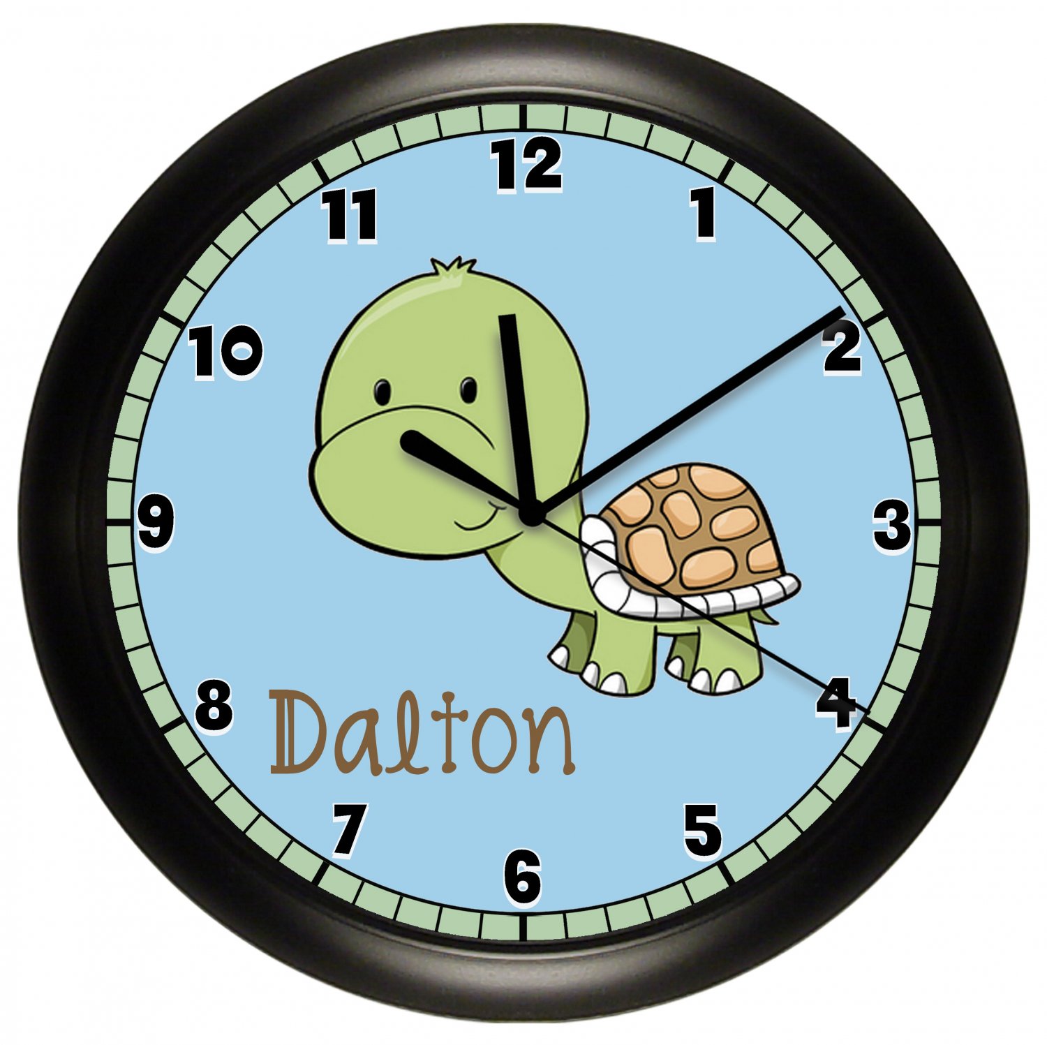 Personalized Turtle Nursery Wall Clock