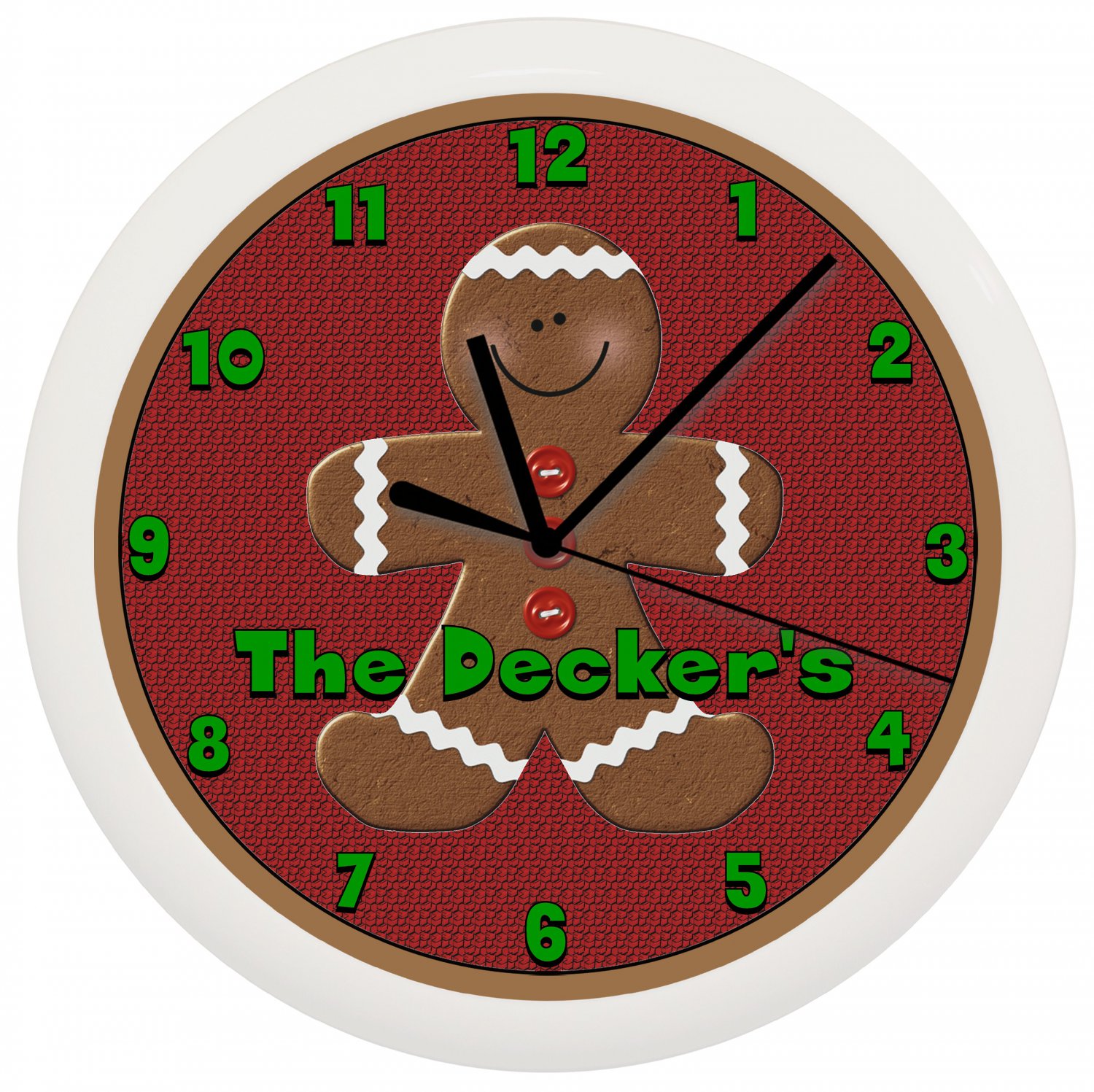 Personalized Gingerbread Man Wall Clock