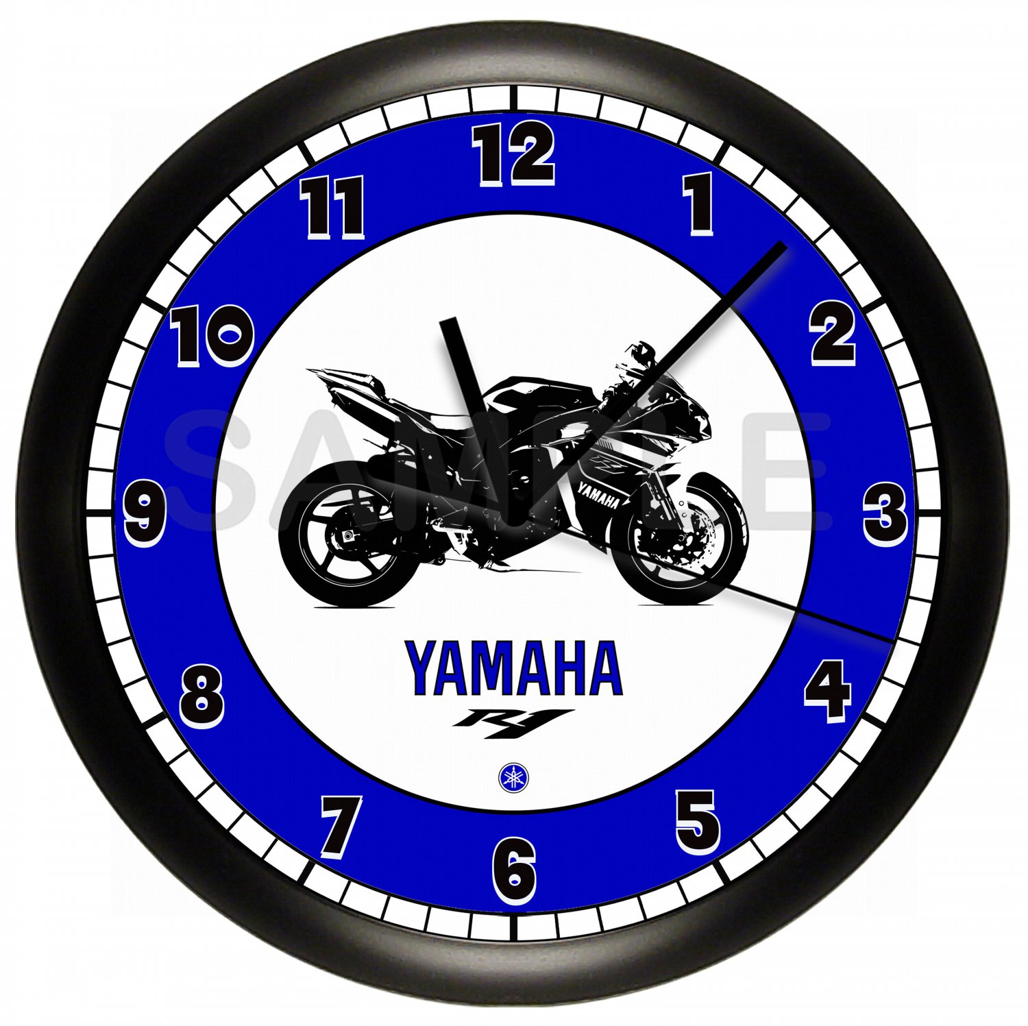 Blue Yamaha YZF R1 Motorcycle Wall Clock