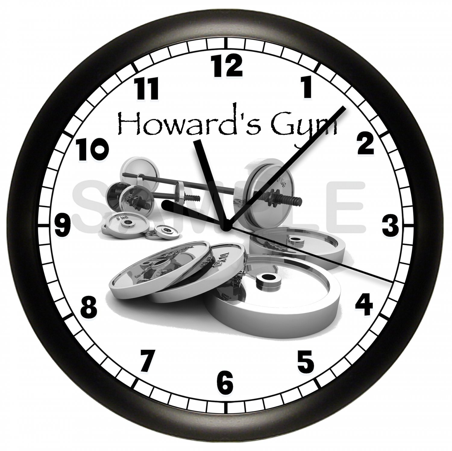 Personalized Fitness Exercise Wall Clock for Workout Room or Gym