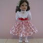 AMERICAN GIRL 18" DOLL CLOTHES RED & WHITE VALENTINE PRINT SKIRT JULIE, IVY LIFE OF FAITH