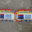 PROMARX DRY ERASE MARKERS 2 PACKAGES OF 3 BULLET TIP RED BLUE BLACK NEW NIP
