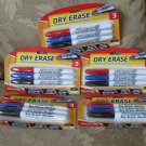 PROMARX MARKERS DRY ERASE 5 PACKAGES OF 3 COUNT BULLET TIP RED, BLUE BLACK NEW NIP