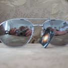 SUNGLASSES SILVER COLOR METAL FRAMES NEW with tag