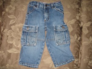 Levi Strauss Signature Size 18 months medium blue denim cargo jeans Toddler