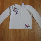 McKIDS GIRL'S SIZE 8 ivory long sleeve sweater with rose embroidery NEW withOUT tag