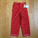 McKIDS GIRL'S SIZE 6 RED CORDUROY PANTS with pink rose print. NEW with tag