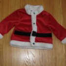 BOY'S SIZE 3-6 mos. RED VELVET SANTA suit Coat w/ white faux fur trim Christmas Holiday