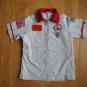 Awana Shirt Youth Size 14 Vintage gray and red USED button front short sleeve