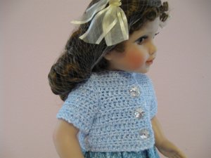 AMERICAN GIRL 18" DOLL CLOTHES BLUE CARDIGAN SWEATER NICKI, JULIE SHORT SLEEVE LIFE OF FAITH