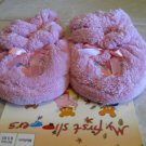 MY FIRST SLIPPERS TODDLER GIRL'S SIZE M (5/6) BEDROOM SLIPPERS PINK W/ BUTTERFLY EMBROIDERY NWT